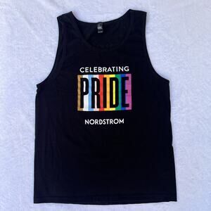 Nordstrom Pride Tank Top Men’s M Black Rainbow LGBTQ Show Your Colors Graphic